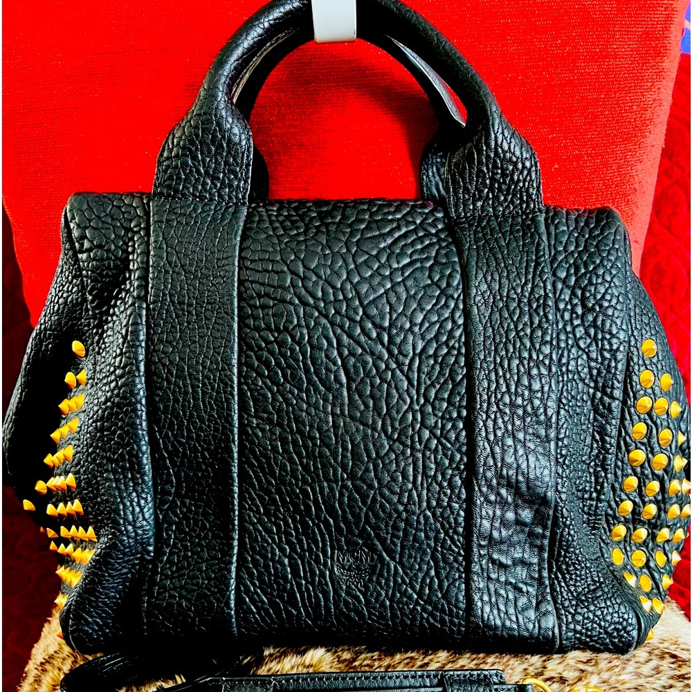 AUTHENTIC MCM Studded Satchel Bag
